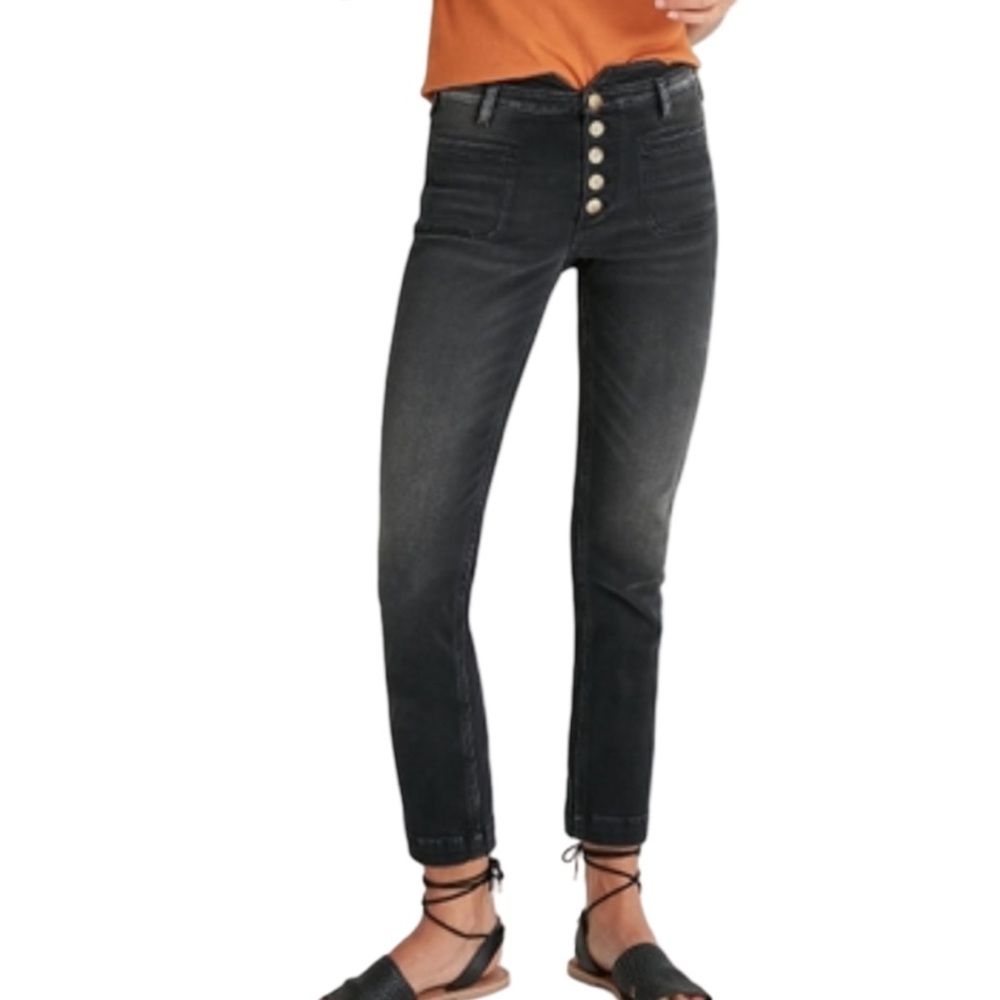 Anthro Pilcro & Letterpress Black High-Rise Black Utility Jean